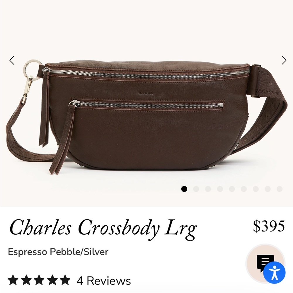 Charles Crossbody Large in
Espresso Pebble/Silver